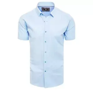 Dstreet modrá pánská košile s krátkým rukávem