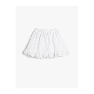 Koton Skirt With Scalloped Frills Elastic Waist Cotton Cotton