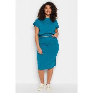 Trendyol Curve Oil Crew Neck Knitted Two Piece Set