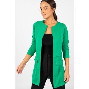armonika Women's Dark Green Stitched Waist Long Jacket