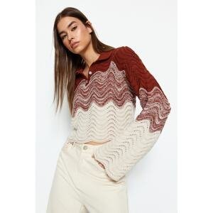 Trendyol Tile Crop Polo Neck Knitwear Sweater