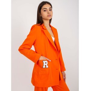 Oranžová oversize bunda s nášivkami