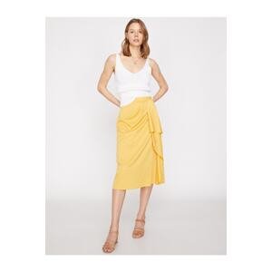Koton Women's Yellow Patterned Skirt