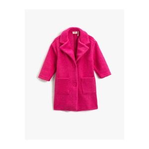 Koton Cachet Coat Wool Blended, Soft Textured with Pockets and Button Fastening.