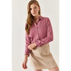 armonika Women's Dry Rose Long Sleeved Plain Shirt