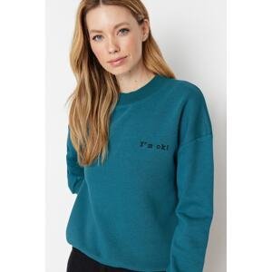 Trendyol Oil Embroidered Thick Fleece Sweatshirt
