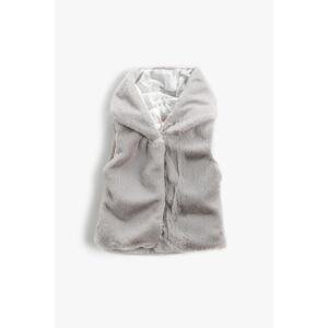 Koton Hooded Vest With Faux Fur Ears Applique Detailed