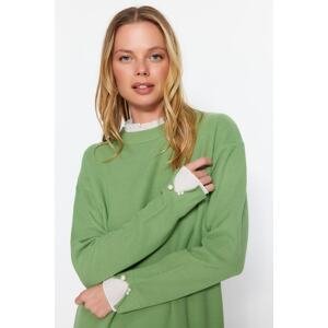 Trendyol Mint Sleeves Pearl Detailed Knitwear Sweater