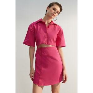 Trendyol Limited Edition Fuchsia Shirt Mini Woven Woven Dress