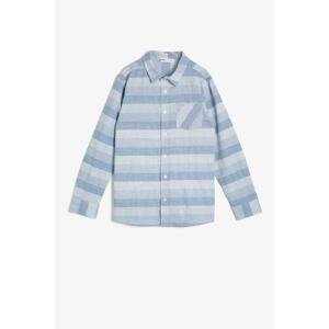 Koton Boy's Blue Patterned Shirt