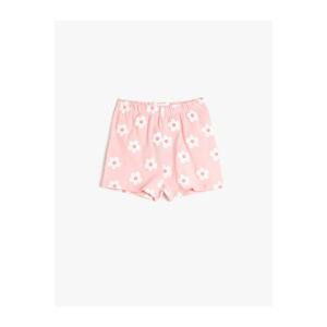 Koton Shorts with Daisy Print, Elastic Waist, Cotton