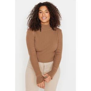 Trendyol Curve Mink Half Turtleneck Slim Knitwear Sweater