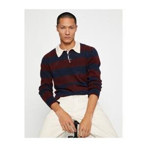 Koton Basic Knitwear Sweater Polo Neck Button Detailed