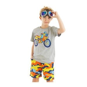 Mushi Motorcycle Camouflage Boy's T-shirt Shorts Set