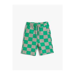 Koton Plaid Shorts With Elastic Waist Above The Knee