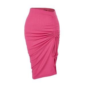 Trendyol Ruffle Detail Fuchsia Crisp Midi Knitted Skirt