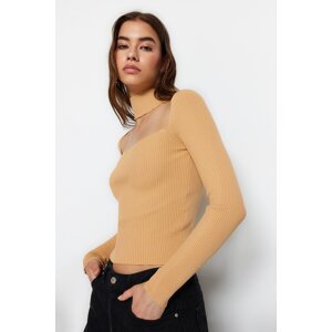 Trendyol Beige Choker Collar Knitwear Sweater