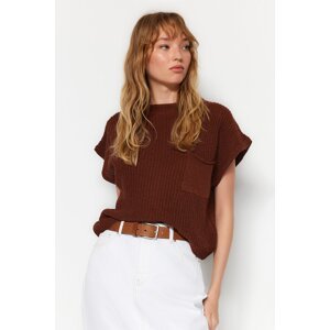 Trendyol Brown Pocket Detailed Knitwear Sweater