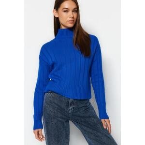 Trendyol Saks Basic Soft Textured Standing Collar Knitwear Sweater
