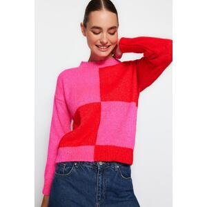 Trendyol Fuchsia Wide Fit Boucle Knitwear Sweater