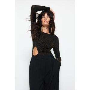 Trendyol Black Window/Cut Out Detailed Glittery Knitted Body