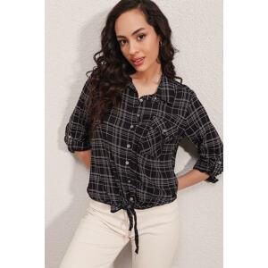 Bigdart 3617 One-Pocket Patterned Piecing Shirt - Y.black.