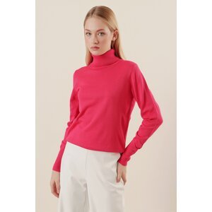 Bigdart 15747 Turtleneck Knitwear Sweater - Fuchsia