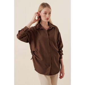 Bigdart 20132 Ruffles Oversized Shirt - Brown