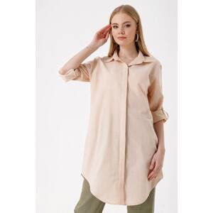 Bigdart 5885 Long Linen Shirt - Beige