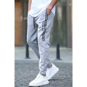 Madmext Gray Printed Jogger Pants 5476