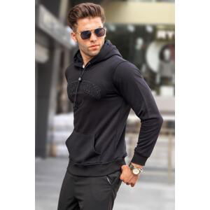 Madmext Black Hooded Sweatshirt 5289