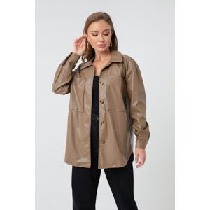 Lafaba Women's Mink Faux Leather Shirt