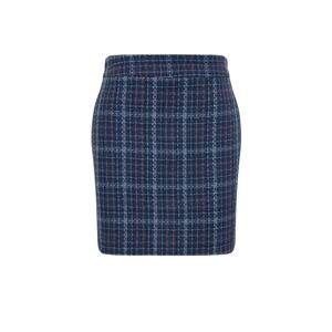 Trendyol Curve Blue Checkered Skirt