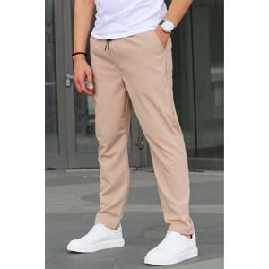 Madmext Parachute Fabric Beige Basic Men's Trousers 6513