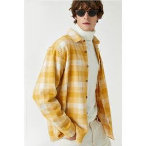 Koton Men's Yellow Plaid Shirt