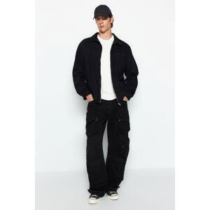 Trendyol Men's Black Regular Fit Zippered Denim Jeans Jacket