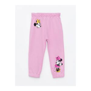 LC Waikiki Baby Girl Tracksuit Bottoms with an Elastic Waist Minnie Mouse Print