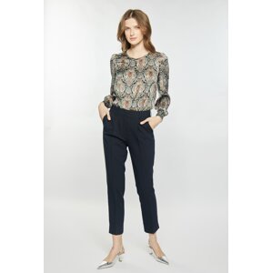 MONNARI Woman's Elegant Trousers Fabric Trousers With A Straight Cut Navy Blue