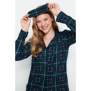 Trendyol Green Soft Feel Premium Plaid Sleep Band Knitted Pajamas Set