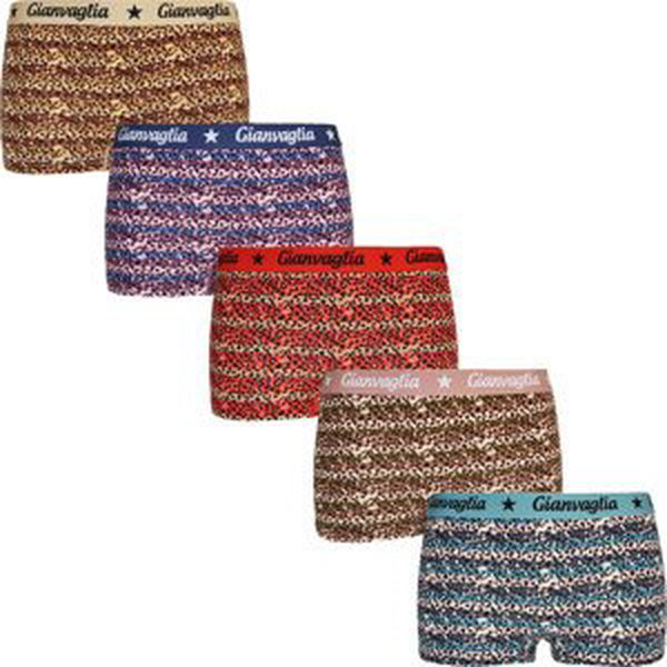5PACK dívčí kalhotky s nohavičkou boxerky Gianvaglia vícebarevné