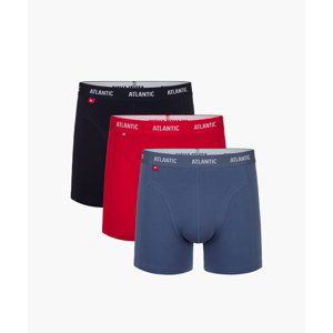 Pánské boxerky ATLANTIC Comfort 3Pack - tmavě modré/modré/červené