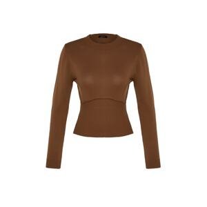 Trendyol Brown Corset-Look Knitwear Sweater
