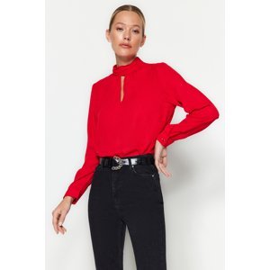 Trendyol Red High Neck Woven Blouse