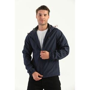 River Club Men's Navy Blue Inner Lined, Waterproof Hooded Coat with Pocket.