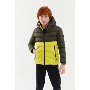 River Club Boy's Water and Windproof Khaki-yellow Hooded Coat with Fiber Inside