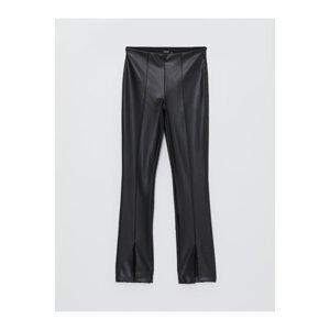 LC Waikiki Women's Tight Fit, Straight Leather Look Pants