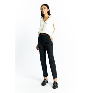 MONNARI Woman's Trousers Fabric Trousers With Belt Navy Blue