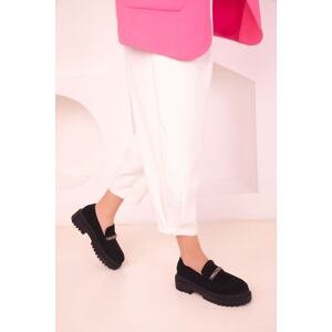 Soho Black Suede-Platinum Women's Casual Shoes 17481