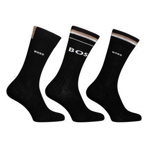 3PACK ponožky Hugo Boss vysoké černé