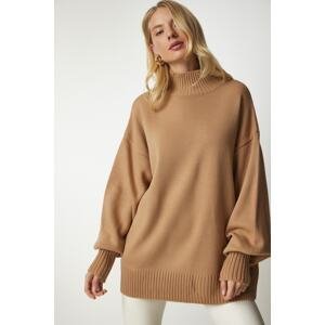 Happiness İstanbul Women's Biscuits Stand Oversize Basic Knitwear Sweater